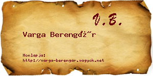 Varga Berengár névjegykártya